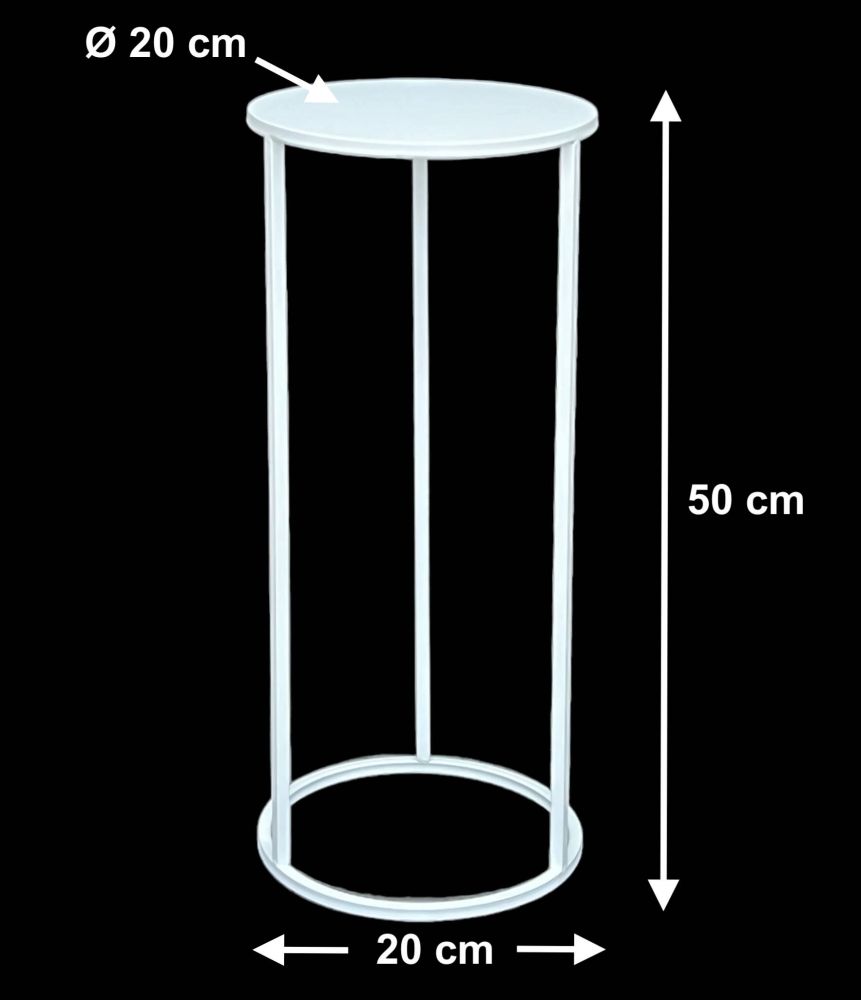 DanDiBo Blumenhocker Metall Weiß Rund 50 cm Blumenständer Beistelltisch 96483 S Blumensäule Modern Pflanzenständer Pflanzenhocker