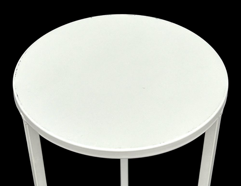 DanDiBo Blumenhocker Metall Weiß Rund 50 cm Blumenständer Beistelltisch 96483 S Blumensäule Modern Pflanzenständer Pflanzenhocker