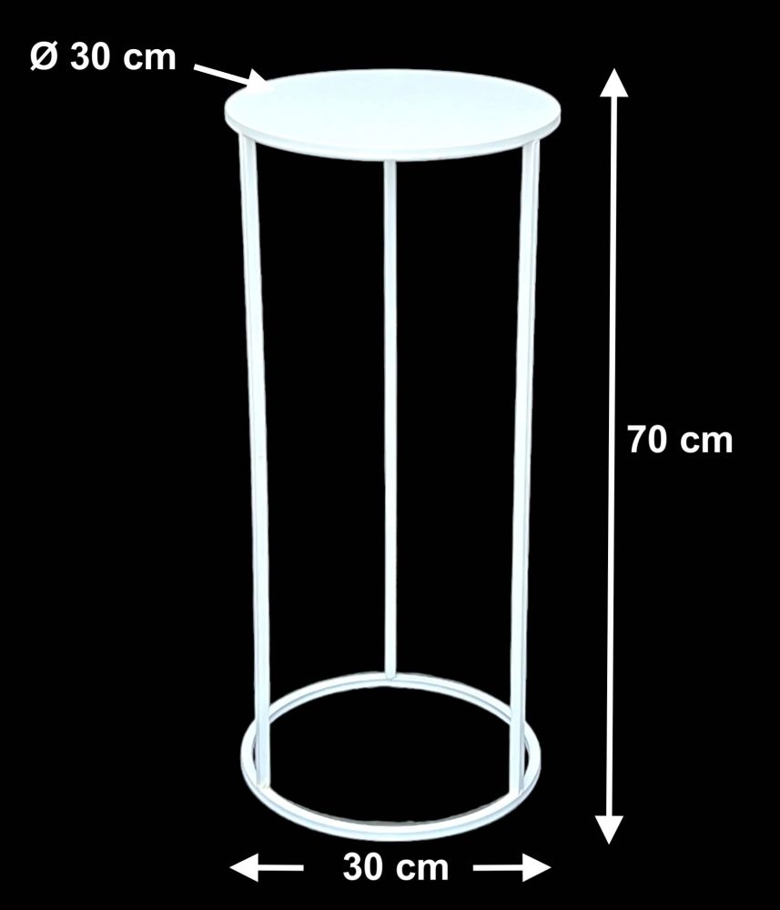 DanDiBo Blumenhocker Metall Weiß Rund 70 cm Blumenständer Beistelltisch 96483 L Blumensäule Modern Pflanzenständer Pflanzenhocker