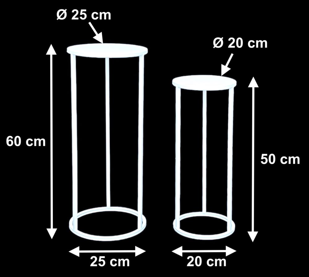 DanDiBo Blumenhocker Metall Weiß Rund Blumenständer Beistelltisch 96483 2er Set Blumensäule Modern Pflanzenständer Pflanzenhocker