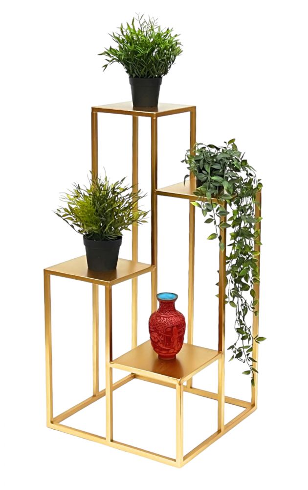 DanDiBo Flower Staircase Metal Gold 82 cm Plant Staircase Flower Stand 96505 Flower Column Modern Plant Stand Flower Stool