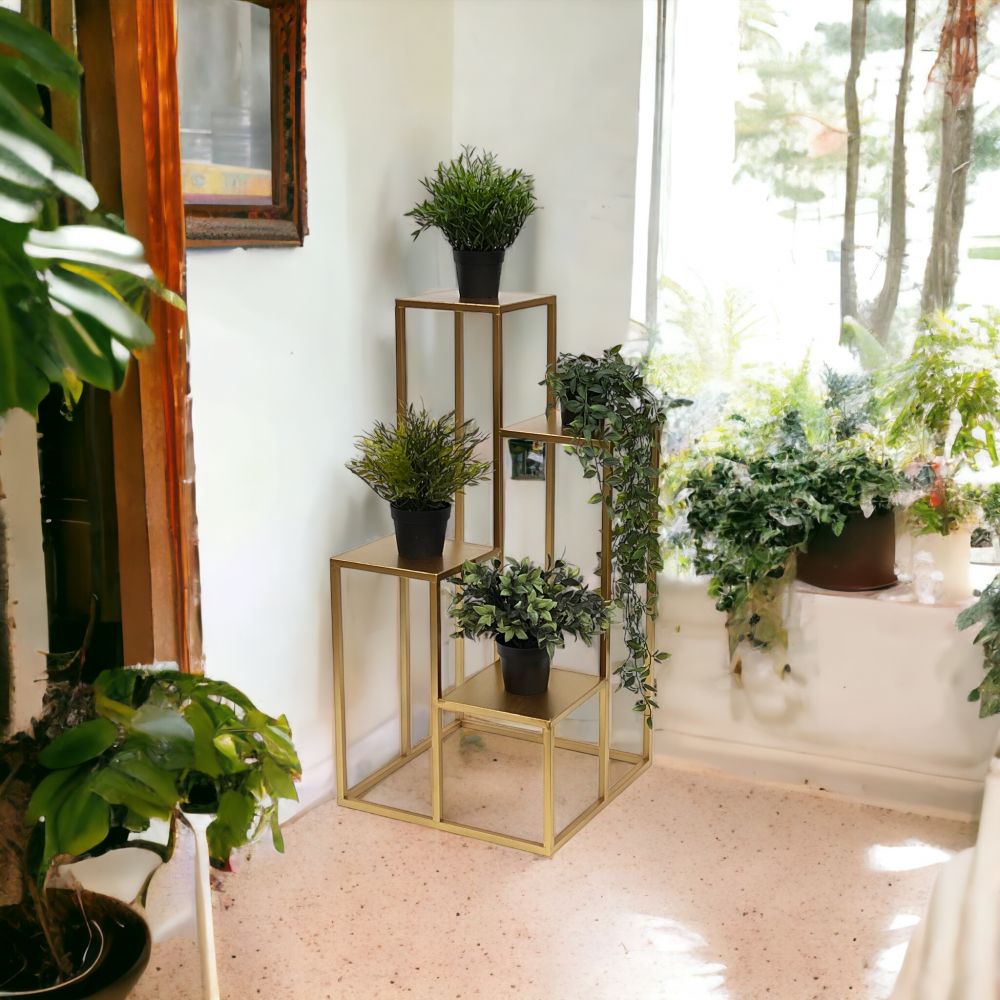 DanDiBo Flower Staircase Metal Gold 82 cm Plant Staircase Flower Stand 96505 Flower Column Modern Plant Stand Flower Stool