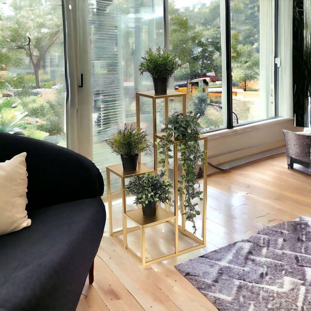 DanDiBo Flower Staircase Metal Gold 82 cm Plant Staircase Flower Stand 96505 Flower Column Modern Plant Stand Flower Stool