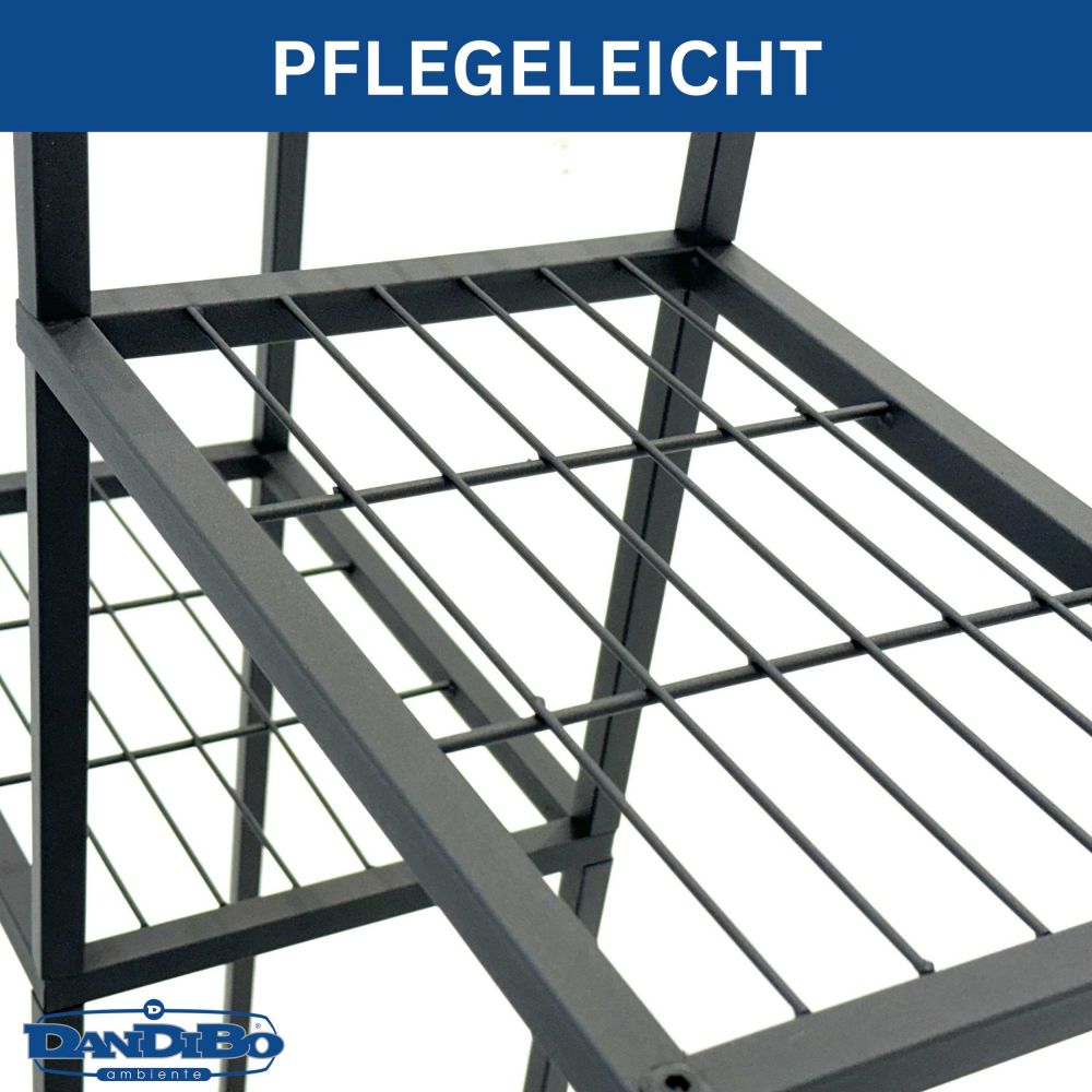 DanDiBo Blumenregal indoor Metall Schwarz 6 Ebenen 96578 Blumentreppe Modern Pflanzentreppe Design Pflanzenregal