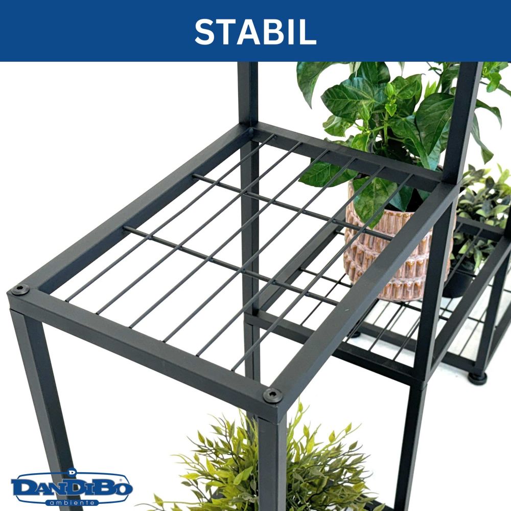 DanDiBo Blumenregal indoor Metall Schwarz 6 Ebenen 96578 Blumentreppe Modern Pflanzentreppe Design Pflanzenregal