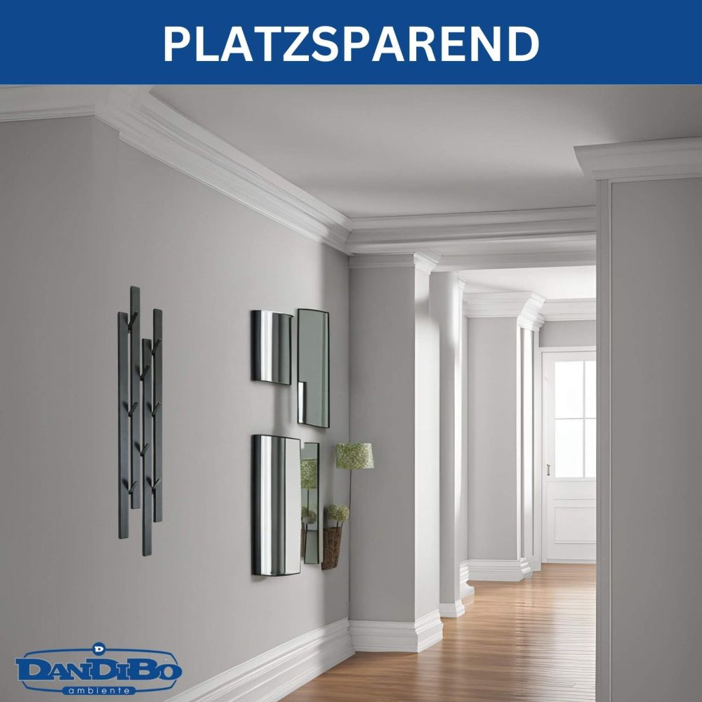 DanDiBo Coat Rack Wall Black Metal 96612 Wall Coat Rack with 8 Hooks Narrow Hallway Coat Rack Modern Hook Rail Coat Hooks