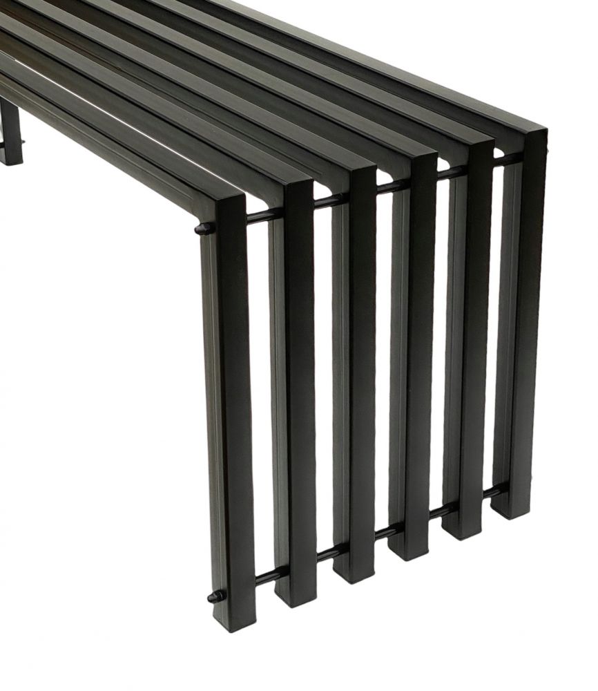 DanDiBo Gartenbank Metall Massiv Wetterfest Schwarz 120 cm Sitzbank Modern 96205 Parkbank Eisen Blumenbank