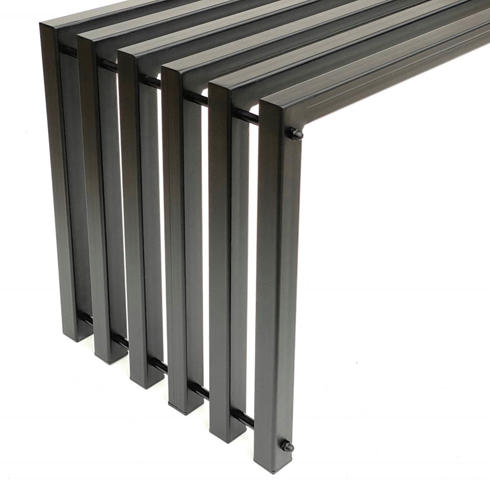 DanDiBo Gartenbank Metall Massiv Wetterfest Schwarz 120 cm Sitzbank Modern 96205 Parkbank Eisen Blumenbank