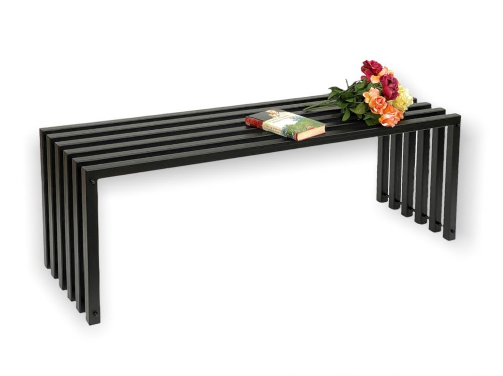 DanDiBo Gartenbank Metall Massiv Wetterfest Schwarz 120 cm Sitzbank Modern 96205 Parkbank Eisen Blumenbank