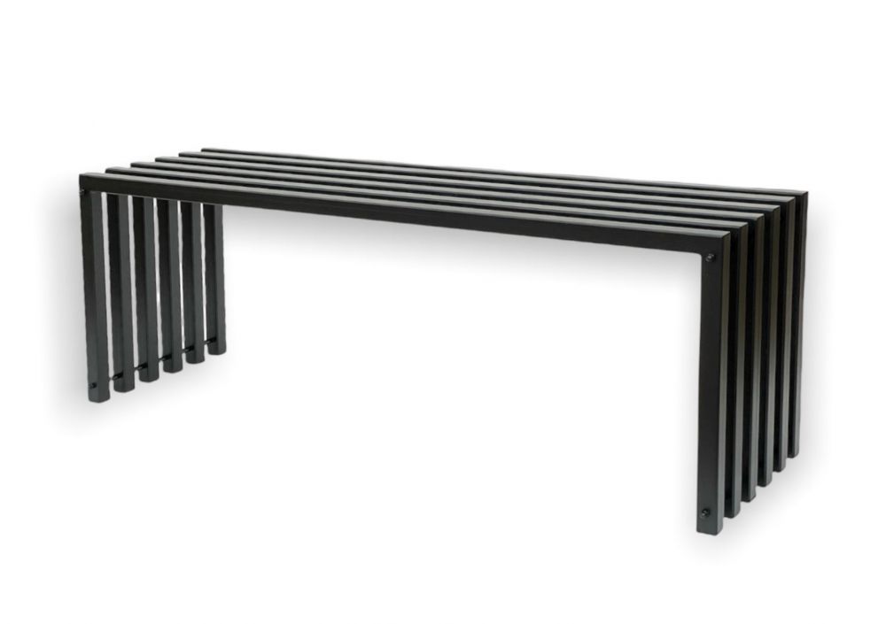 DanDiBo Gartenbank Metall Massiv Wetterfest Schwarz 120 cm Sitzbank Modern 96205 Parkbank Eisen Blumenbank