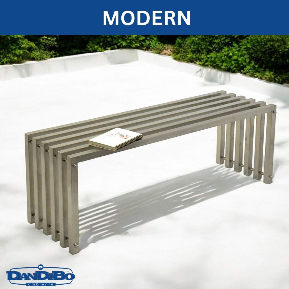 DanDiBo Garden Bench Weatherproof Metal Stainless Steel Solid 115 cm Seat Bench Outdoor Garden 96607 Park Bench Slatted Bench