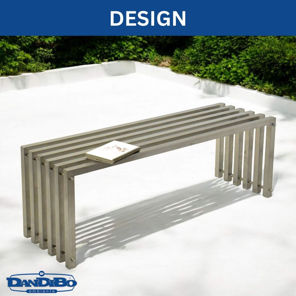 DanDiBo Garden Bench Weatherproof Metal Stainless Steel Solid 115 cm Seat Bench Outdoor Garden 96607 Park Bench Slatted Bench