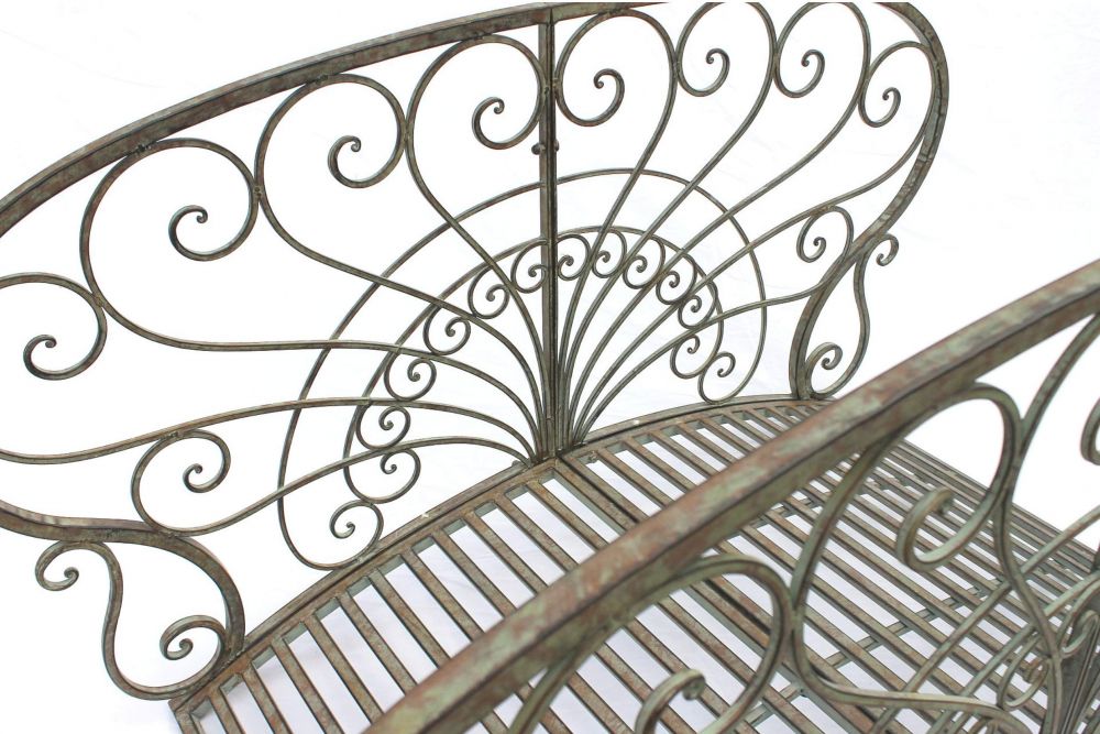 DanDiBo Metal Garden Bridge with Handrails 150 cm Pond Bridge Antique 150106 Garden Bridge Metal Decorative Bridge Garden Furniture Walkway Sturdy
