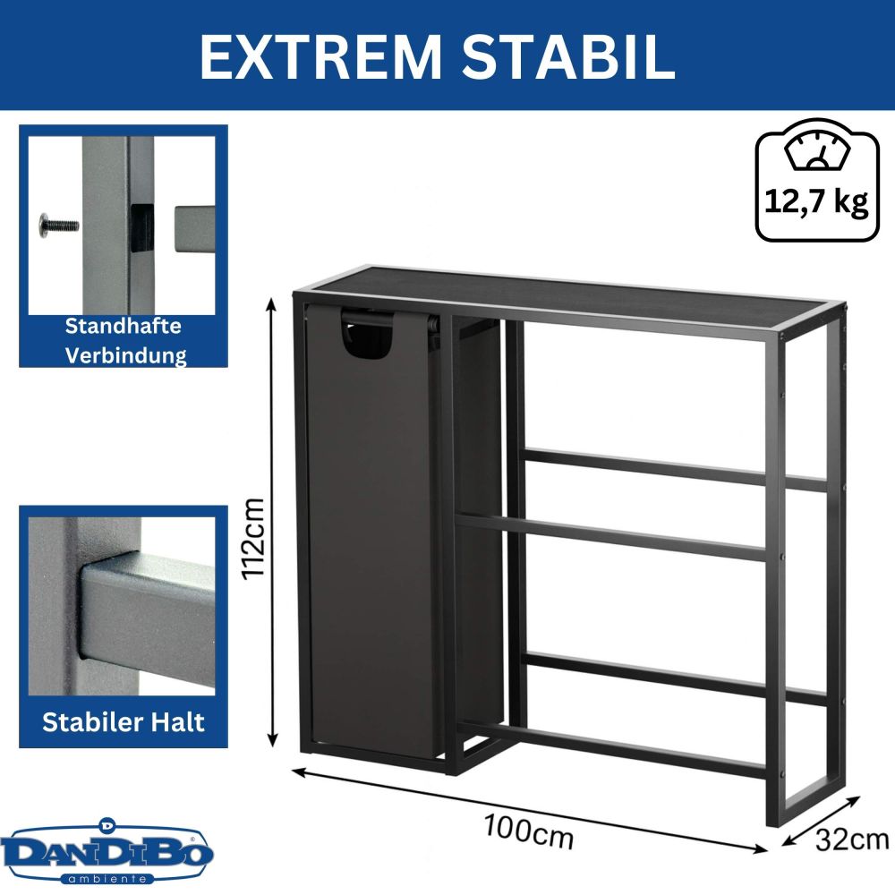 DanDiBo Getränkekistenregal 4 Kisten mit Ablage Pfandflaschen Sammelbehälter 2 in 1 Metall Schwarz 96647 Getränkeregal Behälter Kistenregal Getränkekistenhalter Getränke Regal