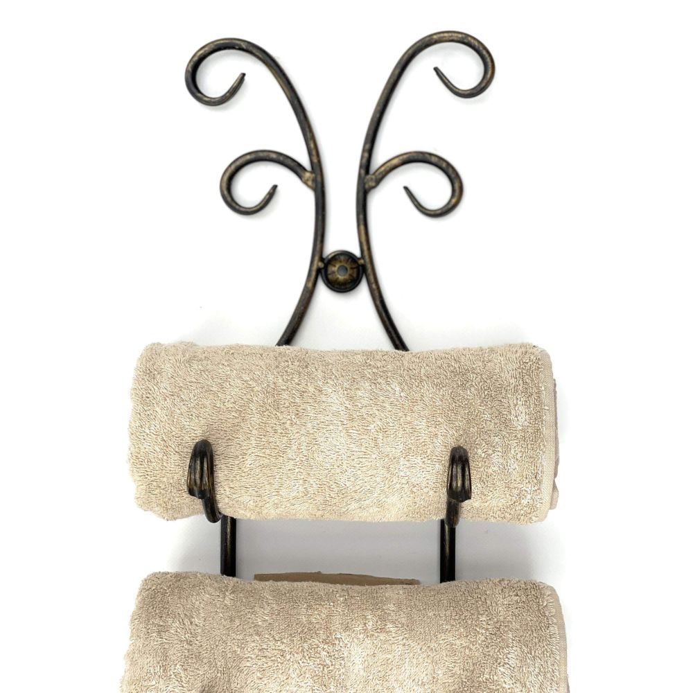 DanDiBo Handtuchhalter Schwarz Wand Bad 568 Badezimmer Handtuchregal Aufbewahrung Badetuchhalter Wandmontage Antik Vintage Wandhandtuchhalter Tower Holder