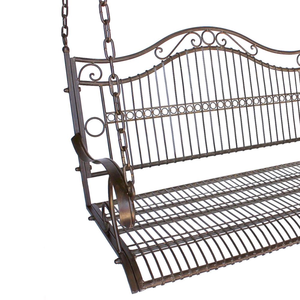 DanDiBo Hollywoodschaukel 2 Sitzer Metall Antik Gartenschaukel 082505 Schaukelbank Schmiedeeisen Bank Outdoor Wetterfest