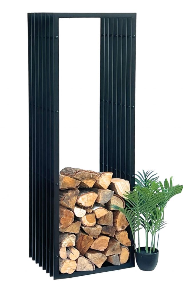 DanDiBo firewood rack indoor metal black firewood rack 96430 150 cm wood basket firewood holder wood rack