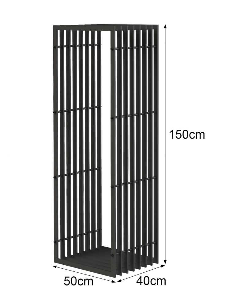DanDiBo firewood rack indoor metal black firewood rack 96430 150 cm wood basket firewood holder wood rack