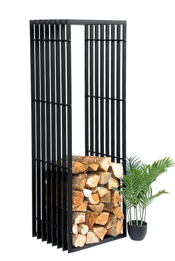 DanDiBo firewood rack indoor metal black firewood rack 96430 150 cm wood basket firewood holder wood rack