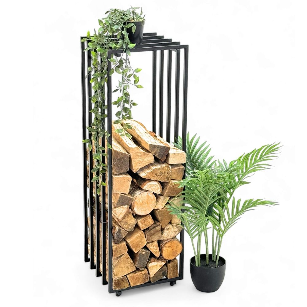 DanDiBo Firewood Rack Indoor Metal Black Firewood Rack Firewood Rack Firewood Stand 96609 Firewood Holder