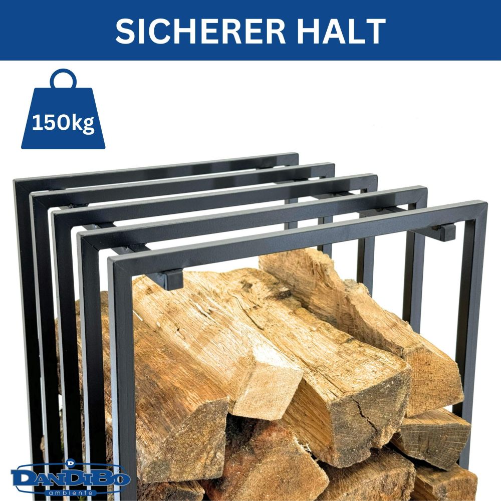 DanDiBo Firewood Rack Indoor Metal Black Firewood Rack Firewood Rack Firewood Stand 96609 Firewood Holder