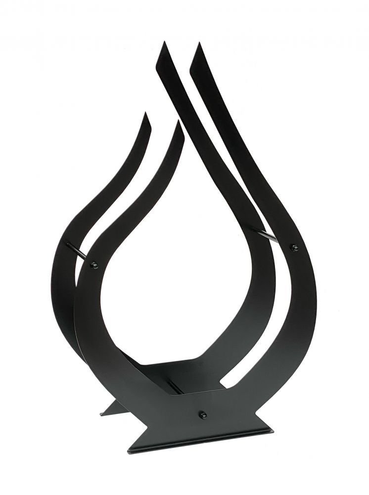DanDiBo Kaminholzregal Innen Metall Schwarz Innen Kaminholzständer Flamme 79 cm 96169 Holzkorb Kaminholzhalter Feuerholzregal Holzregal