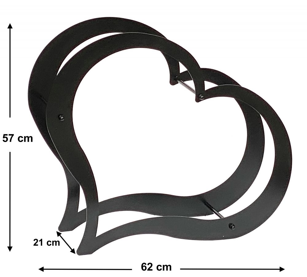 DanDiBo Kaminholzregal Innen Metall Schwarz Kaminholzständer Herz 96168 Holzkorb Kaminholzhalter Feuerholzregal Holzregal