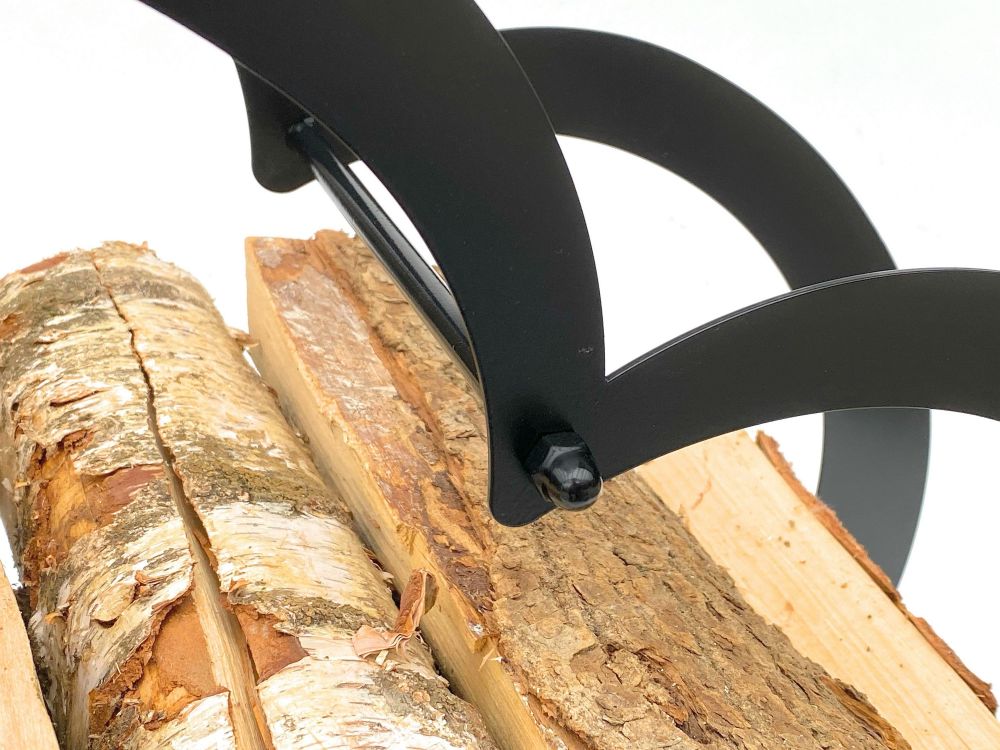 DanDiBo Kaminholzregal Innen Metall Schwarz Kaminholzständer Herz 96168 Holzkorb Kaminholzhalter Feuerholzregal Holzregal