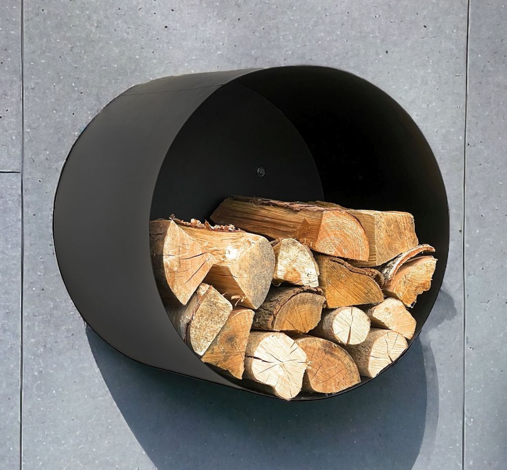 Wall mounted firewood storage best sale