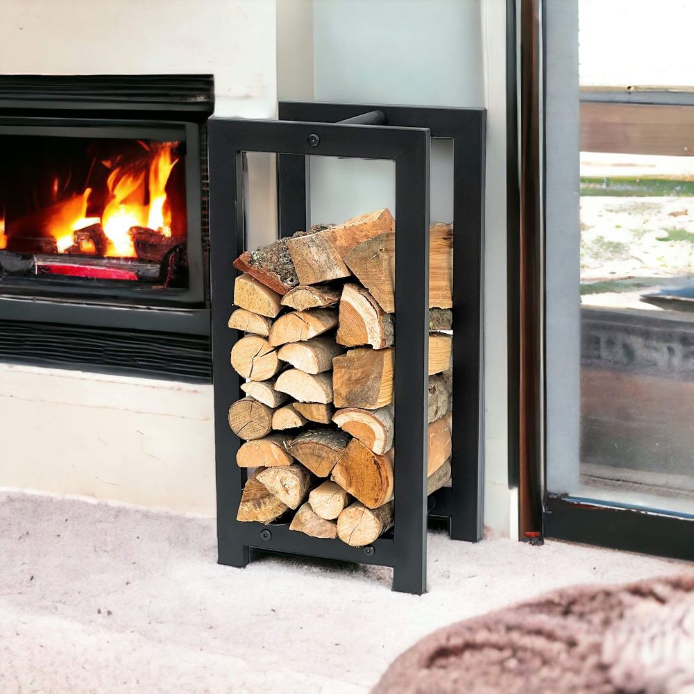 DanDiBo Firewood Rack Indoor Metal Black Standing Firewood Stand 96467 Firewood Holder Firewood Rack Firewood Rack