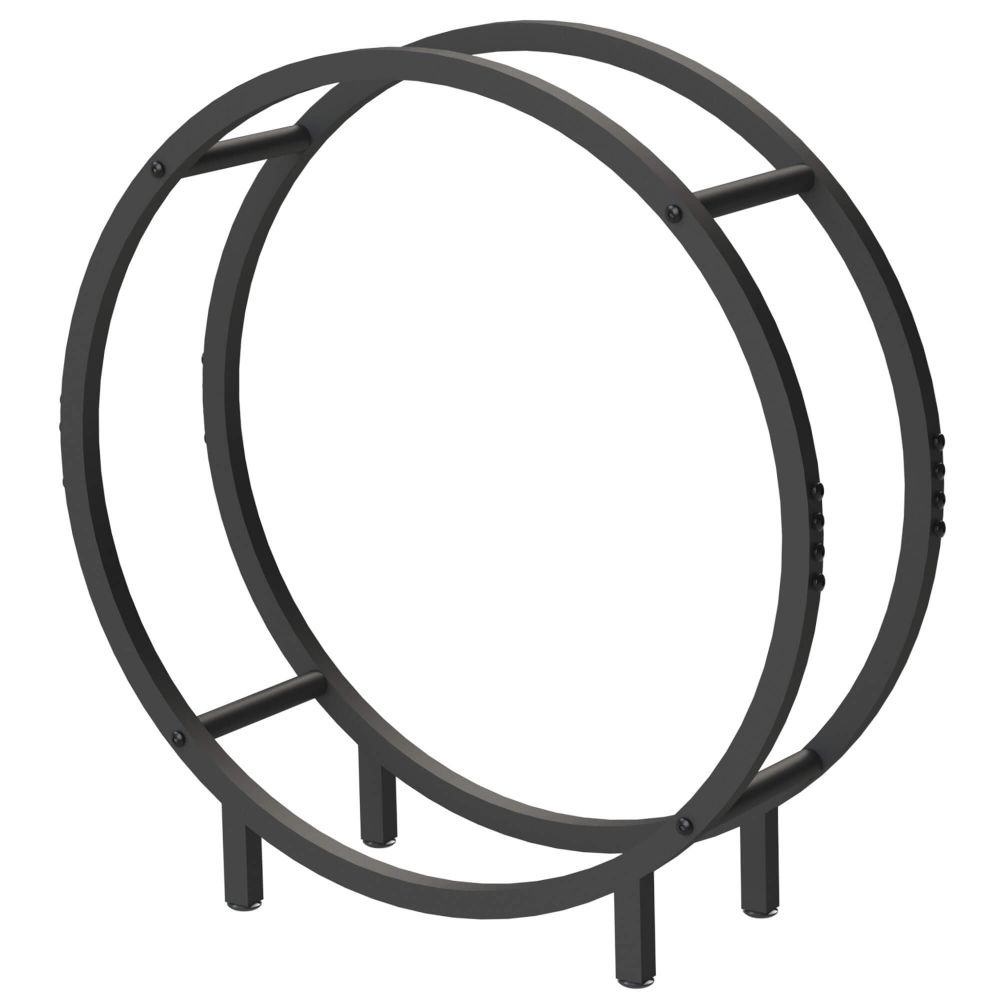 DanDiBo Firewood Rack Indoor Metal Black Standing Round 60 cm Firewood Stand 96468 Firewood Holder Firewood Rack Firewood Rack