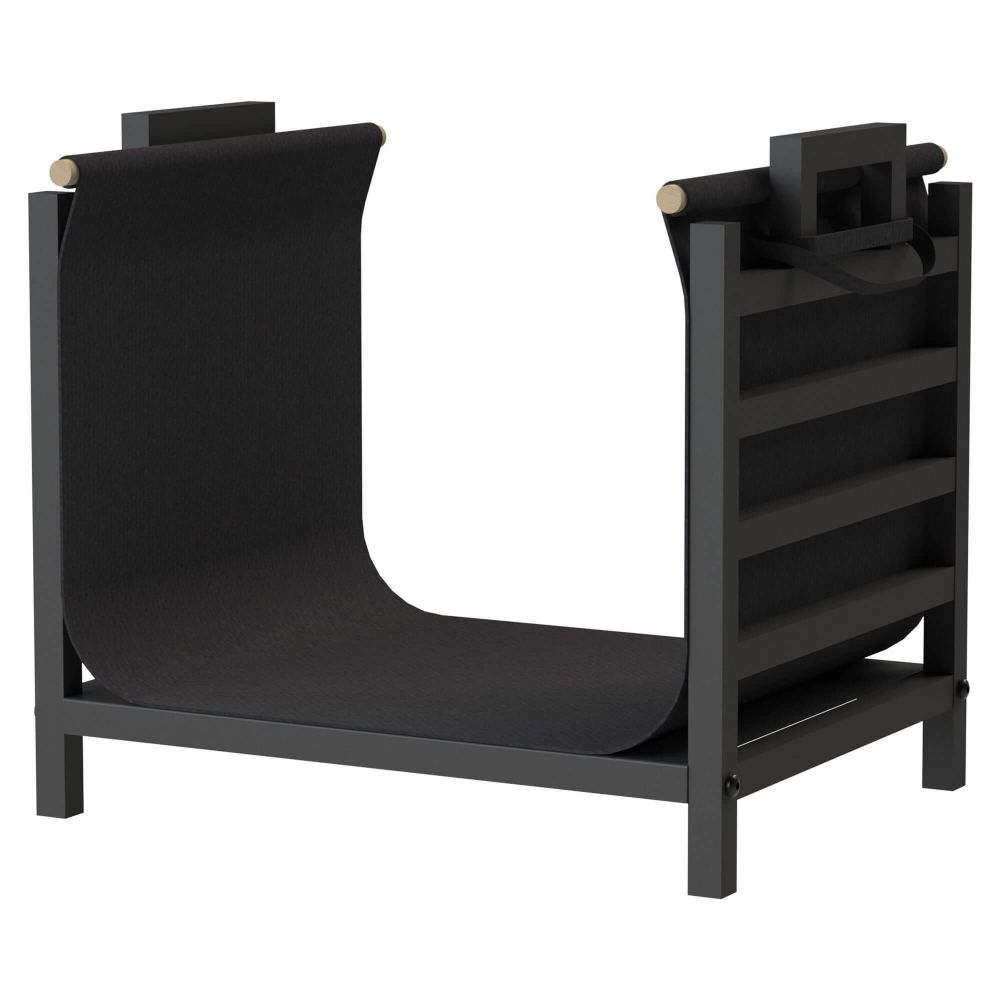 DanDiBo Kaminholzregal Innen Metall Schwarz Stehend mit Tragetasche 45 cm Kaminholzständer 96466 Kaminholzhalter Brennholzregal Feuerholzregal