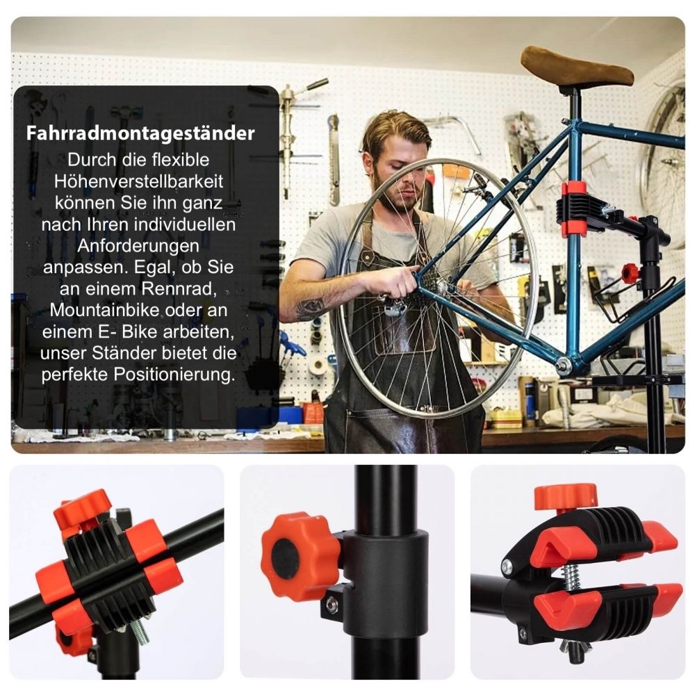 DanDiBo bike assembly stand Bicycle assembly stand Height-adjustable 360? rotatable 96562 Repair stand for ebike Mountain bike Centre stand Foldable Folding