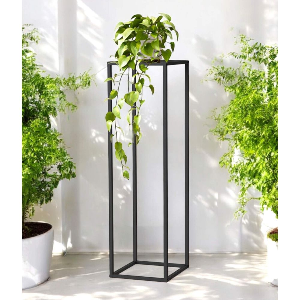 DanDiBo plant stand metal black square 100 cm 96589 side table high flower stool plant stand modern design