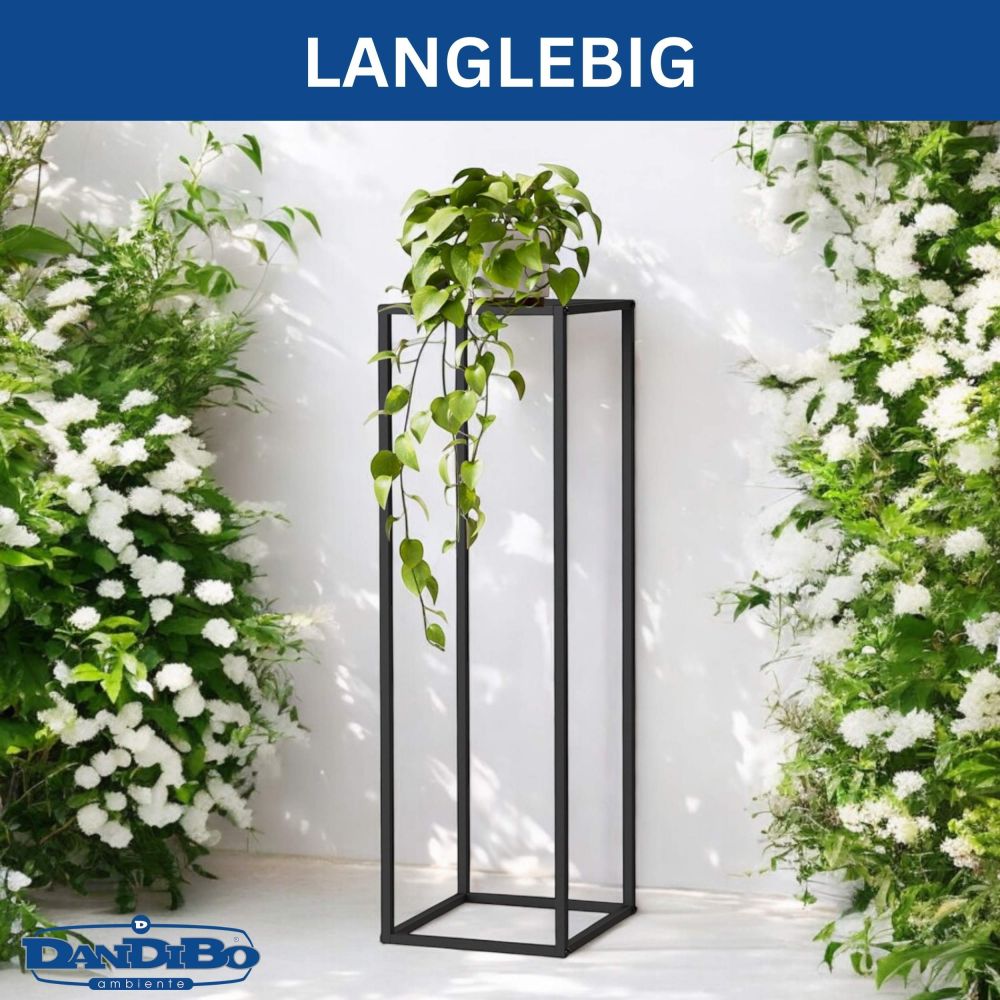 DanDiBo plant stand metal black square 100 cm 96589 side table high flower stool plant stand modern design
