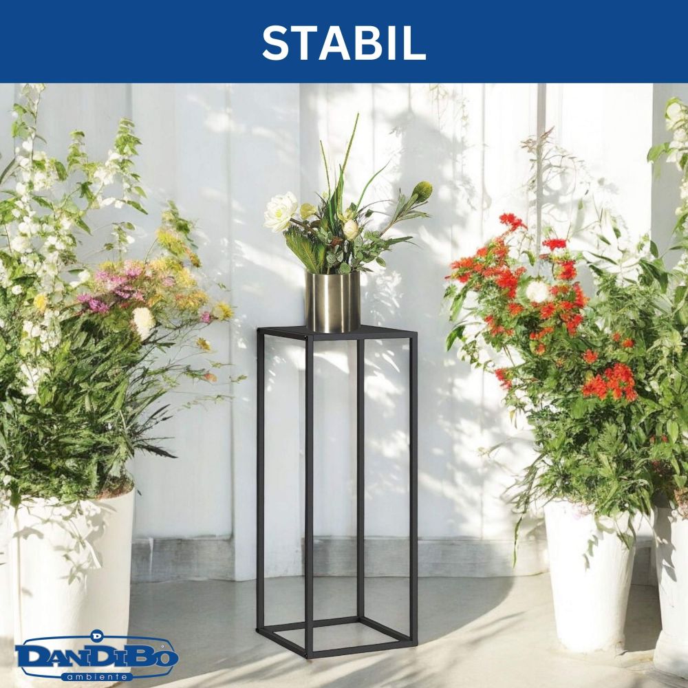 DanDiBo Pflanzenständer Metall Schwarz Eckig 80 cm 96588 Beistelltisch Hoch Blumenhocker Blumenständer Design Modern