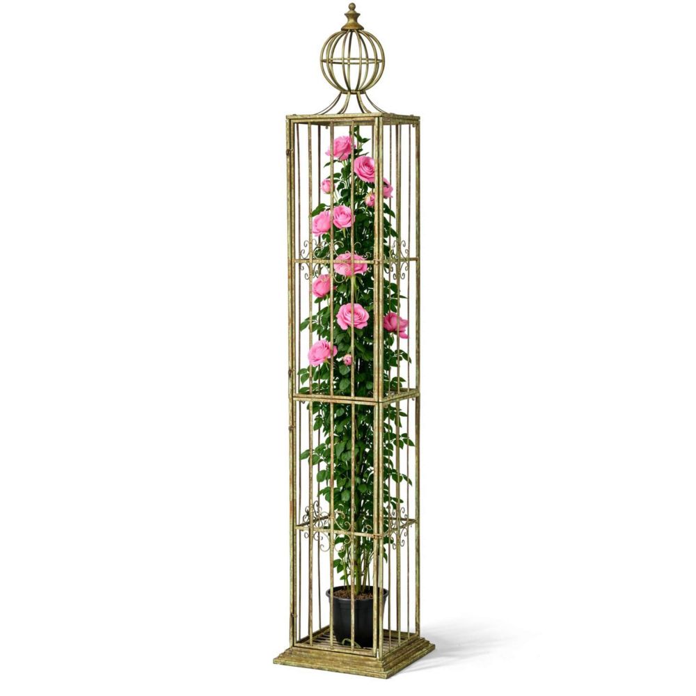 DanDiBo Metal Garden Trellis Rose Column Rose Tower 230 cm Climbing Column 93970 Trellis Rose Column Garden Climbing Aid Outdoor