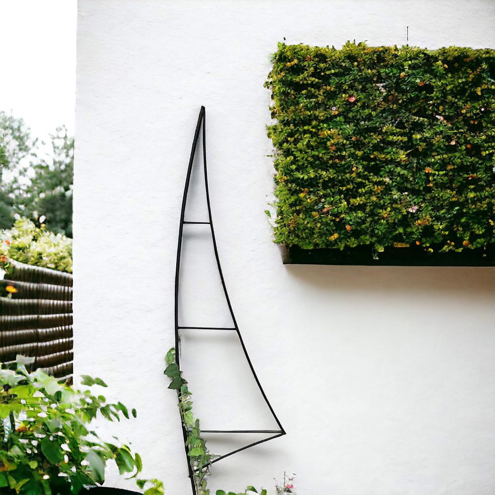 DanDiBo Rankhilfe Garten Metall Schwarz Segel Rankgitter Blumen Kletterpflanzen Rosen Bodenstecker Kletterhilfe Blumenhalter Ranksäule