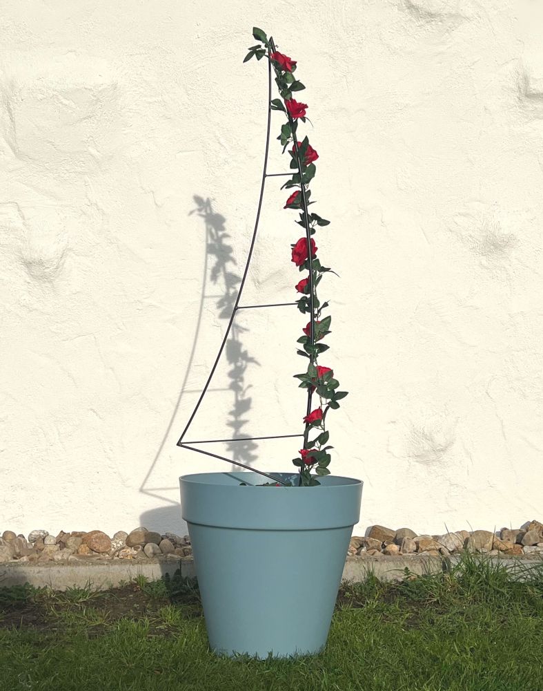 DanDiBo Rankhilfe Garten Metall Schwarz Segel Rankgitter Blumen Kletterpflanzen Rosen Bodenstecker Kletterhilfe Blumenhalter Ranksäule