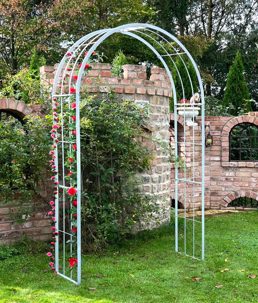 DanDiBo Rose arch Galvanised Solid 140 cm Archway 96519 Weatherproof Round arch Solid iron climbing aid Garden arch Hot-dip galvanised