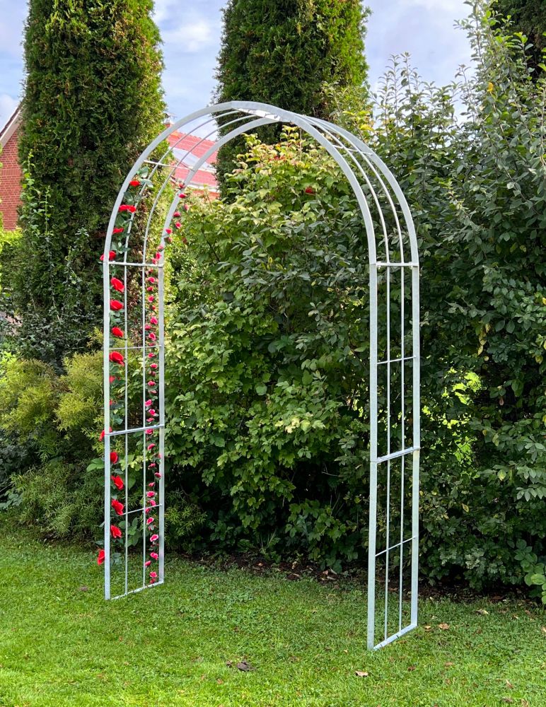 DanDiBo Rose arch Galvanised Solid 140 cm Archway 96519 Weatherproof Round arch Solid iron climbing aid Garden arch Hot-dip galvanised