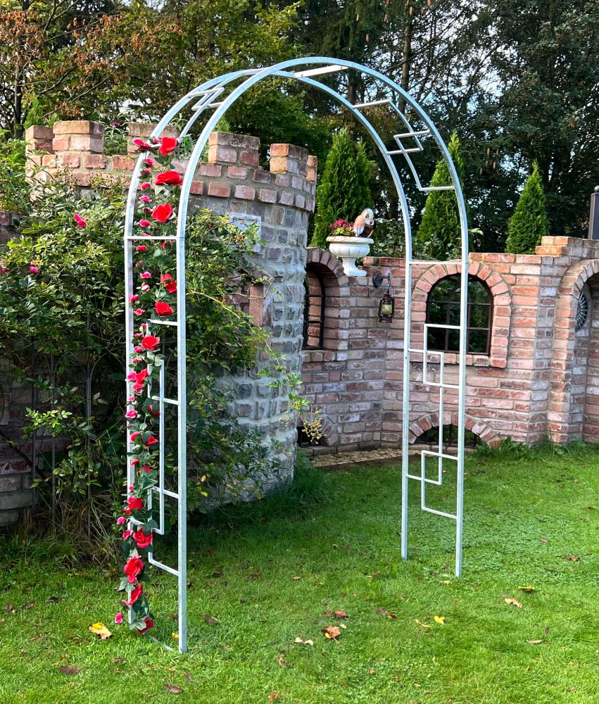 DanDiBo Rose arch Galvanised Solid 150 cm Archway 96524 Weatherproof Round arch Solid iron climbing aid Garden arch Hot-dip galvanised