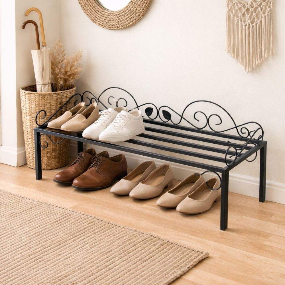 DanDiBo Metal Shoe Rack Mi-1 Shelf 92 cm Shoe Cabinet Space-Saving 21237 Wrought Iron Shoe Storage