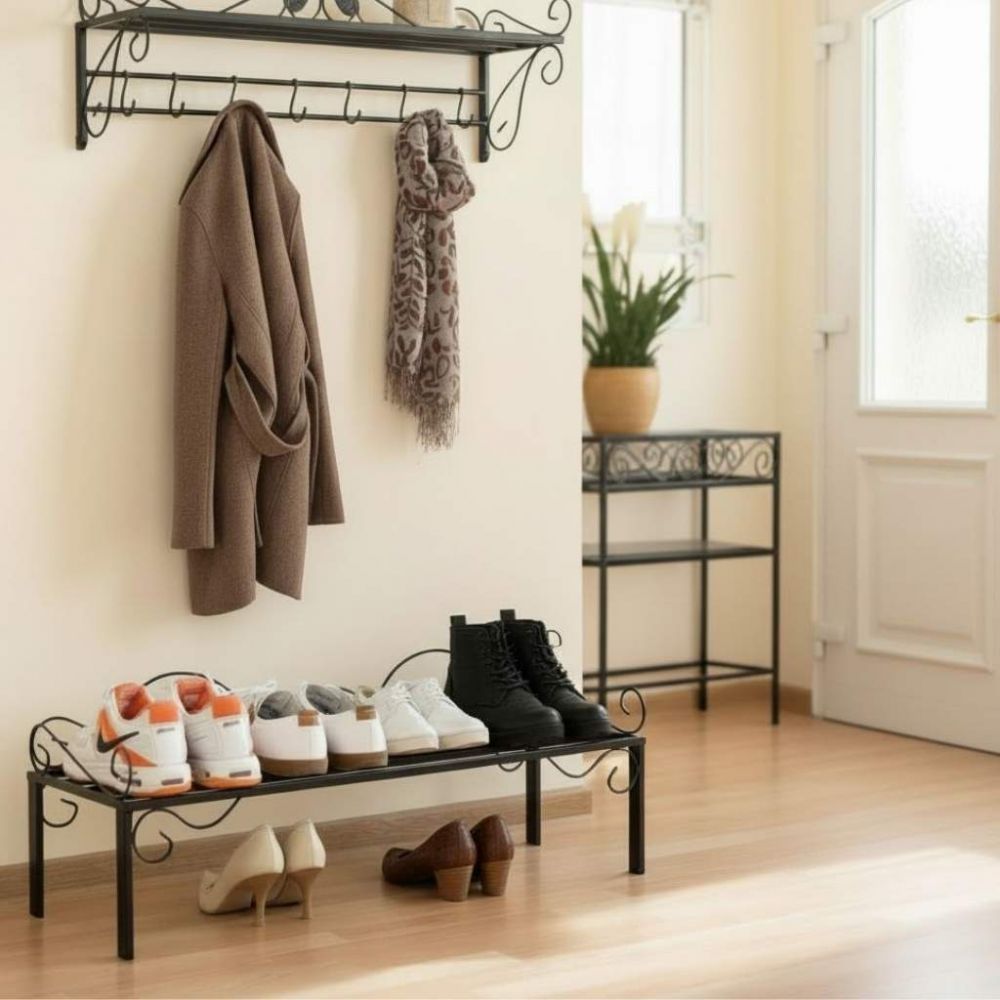 DanDiBo Metal Shoe Rack Mi-1 Shelf 92 cm Shoe Cabinet Space-Saving 21237 Wrought Iron Shoe Storage