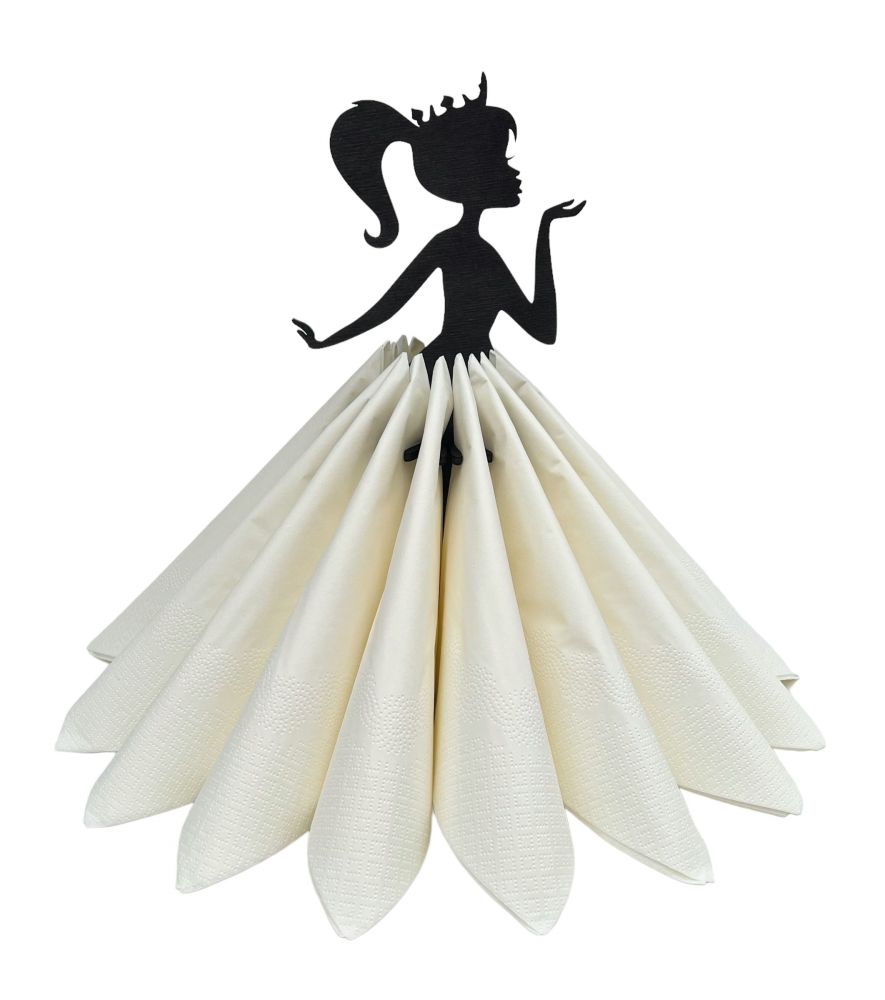 DanDiBo napkin holder black vintage wooden 28 cm napkin holder girl princess 96397 free-standing stand tablecloth dispenser