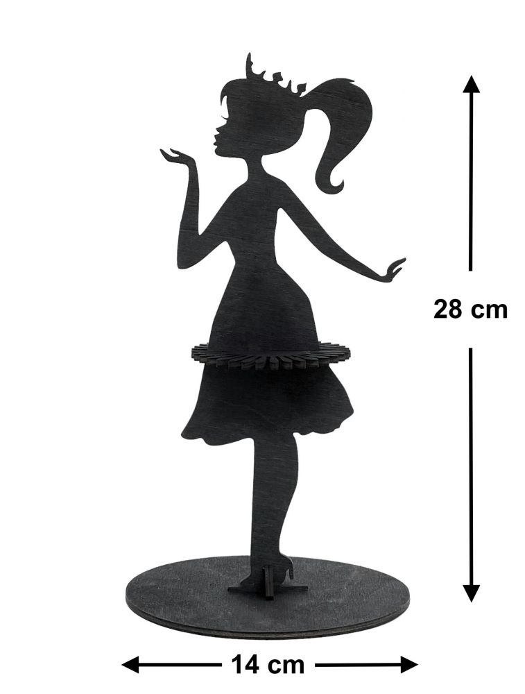 DanDiBo napkin holder black vintage wooden 28 cm napkin holder girl princess 96397 free-standing stand tablecloth dispenser