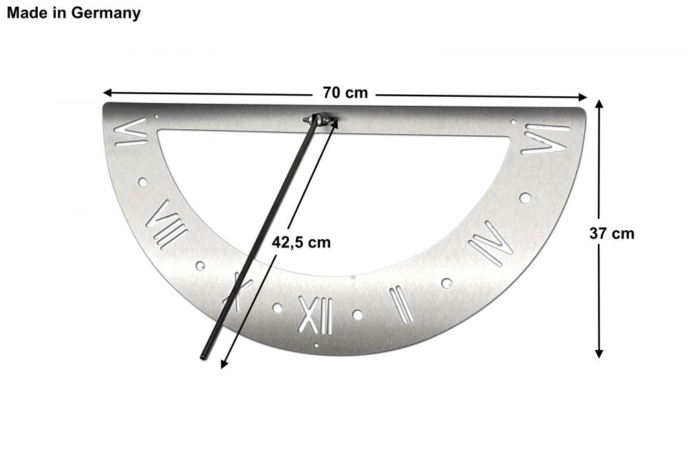 DanDiBo Sonnenuhr Edelstahl für die Wand 70 cm Rostfrei 96206 Ausrichtbar Wetterfest Gartenuhr Modern Metall
