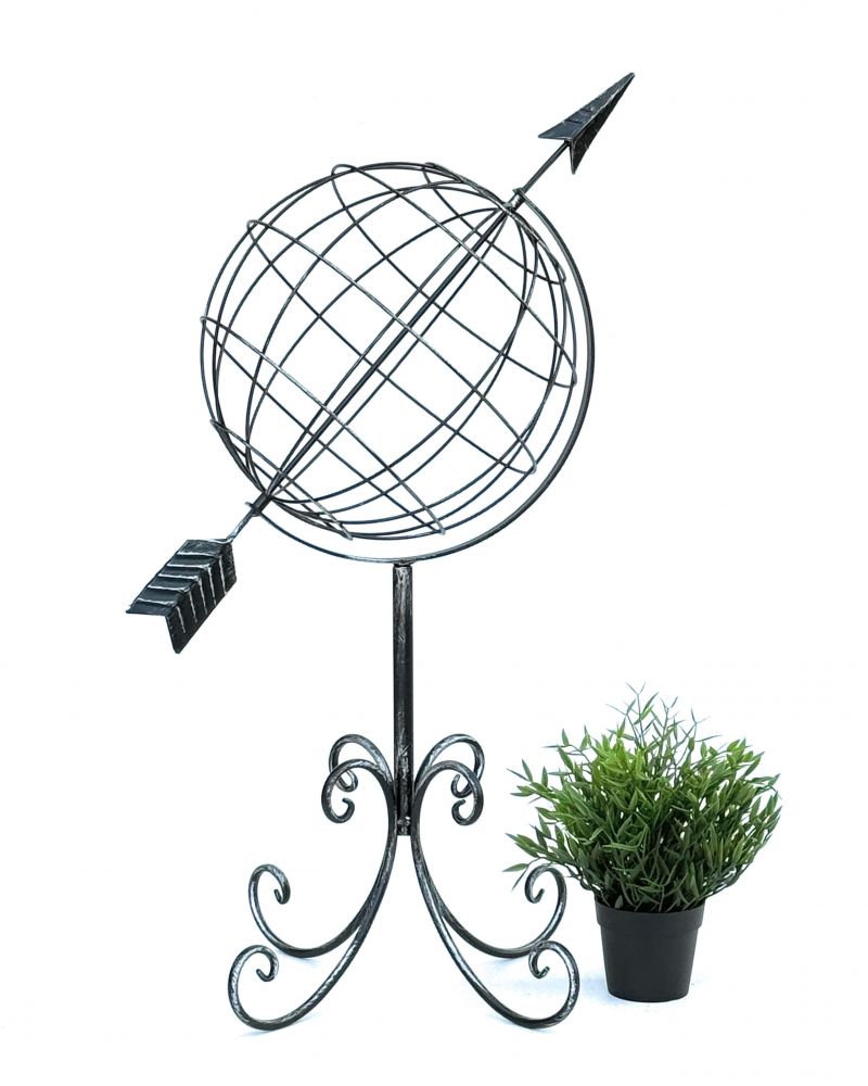 DanDiBo Sonnenuhr Garten Metall Globus 101806 Modern Stehend Sonnenuhr aus Schmiedeeisen 72 cm Gartenuhr Gartendeko