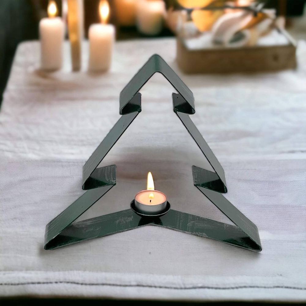 DanDiBo Fir Tree Green Metal Standing Christmas Tree Christmas Decoration Deco Christmas Candle Holder Tealight Holder Winter Modern