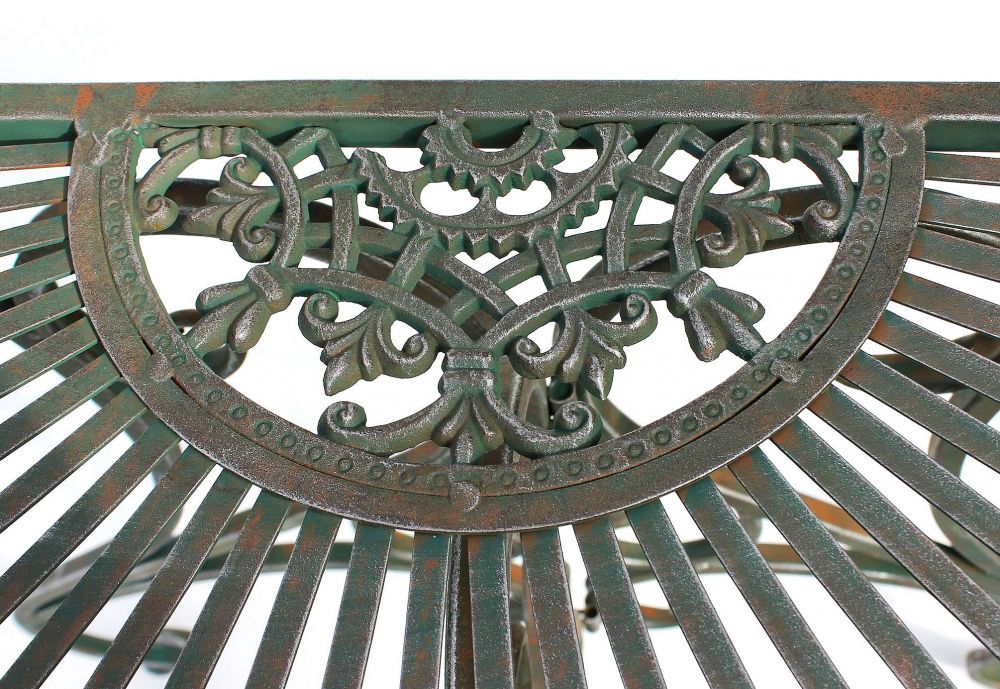 Tisch Halbrund Wandtisch Halbtisch 130434 Beistelltisch aus Metall 90 cm Gartentisch Konsole